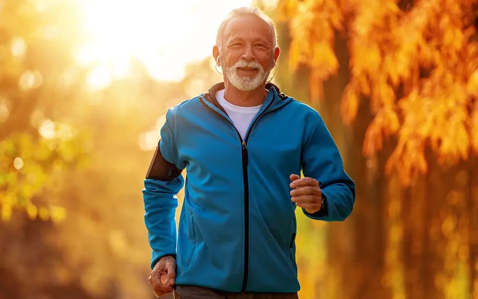 Older gentleman taking a jog