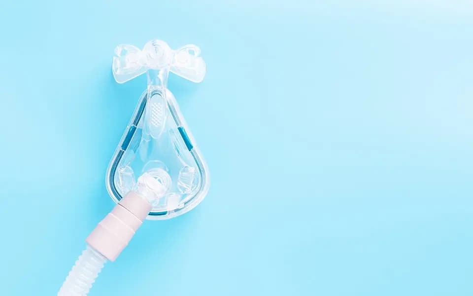 Image of a ventilator with a blue background